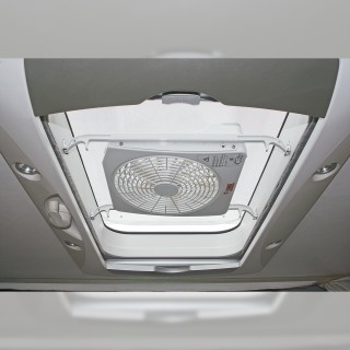 1 - Ventilador com Turbo Termostato Chama Branca KIT para Camper Caravan Van